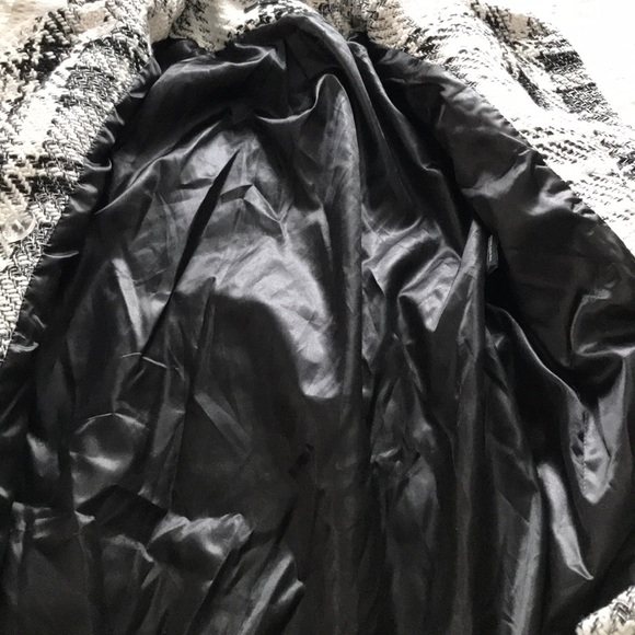 White Medium Winter Jacket Stand-Collar Plaid - Picture 5 of 7